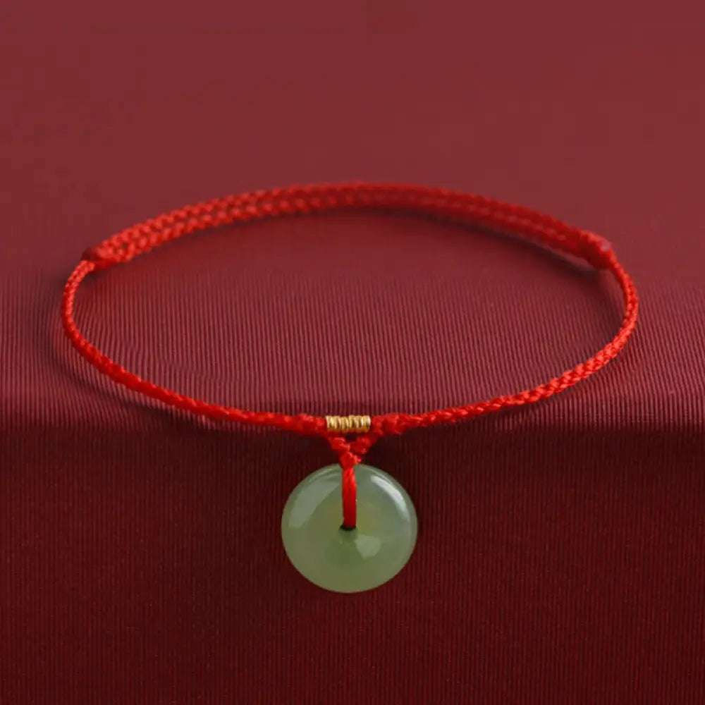 BWOOOH Natural Hetian Jade Peace Buckle String Abundance 