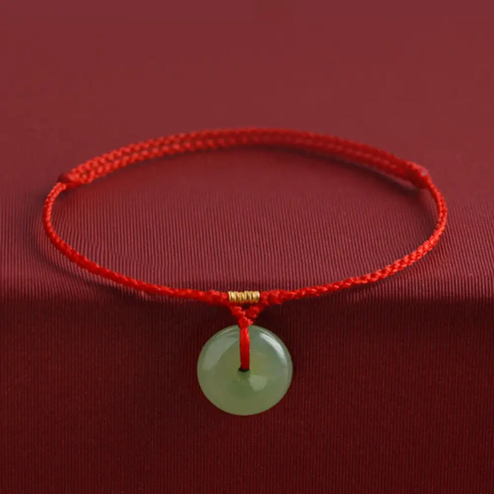BWOOOH Natural Hetian Jade Peace Buckle String Abundance 
