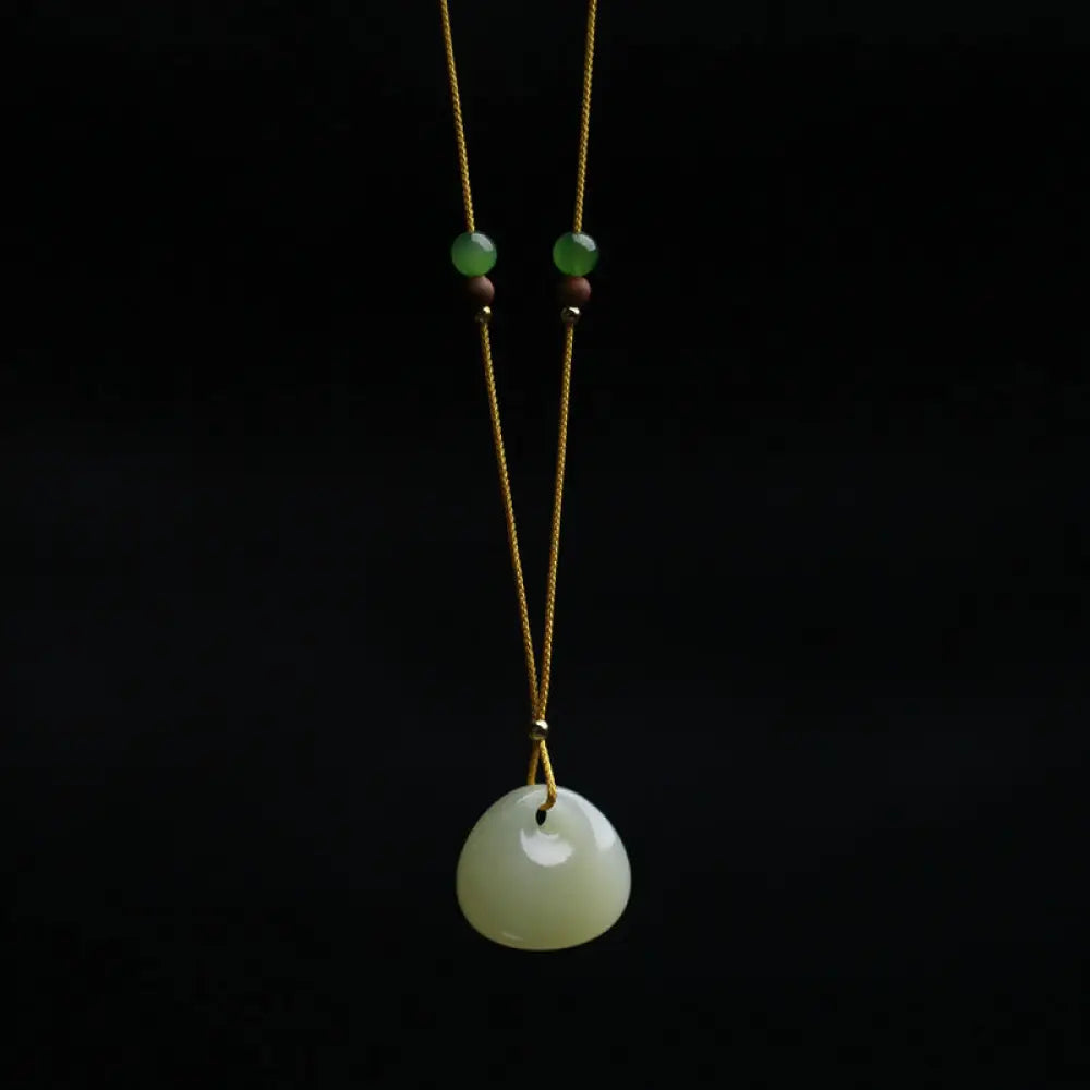 BWOOOH natural Hetian jade small bag pattern prosperity string necklace pendant