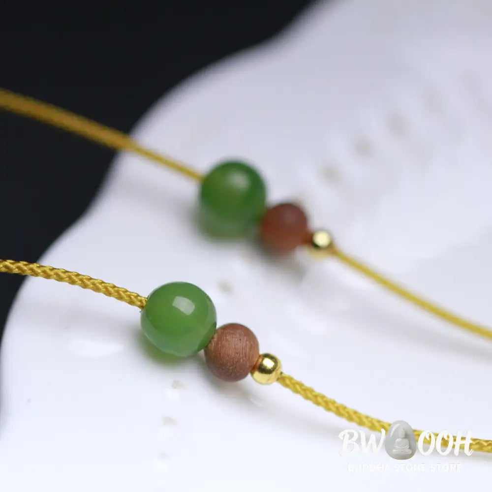 Buddha Stones Natural Hetian Jade Small Bag Pattern Prosperity String Necklace Pendant - BWOOOH - Necklaces &amp; Pendants