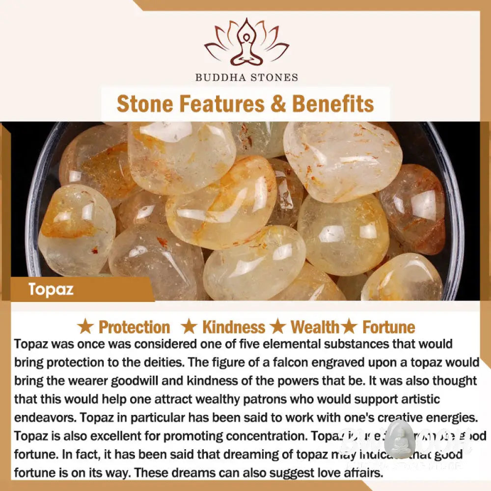 Buddha Stones Natural Hetian Topaz Amber Lotus White Jade Pearl Success Bracelet - BWOOOH - Topaz (Protection ♥