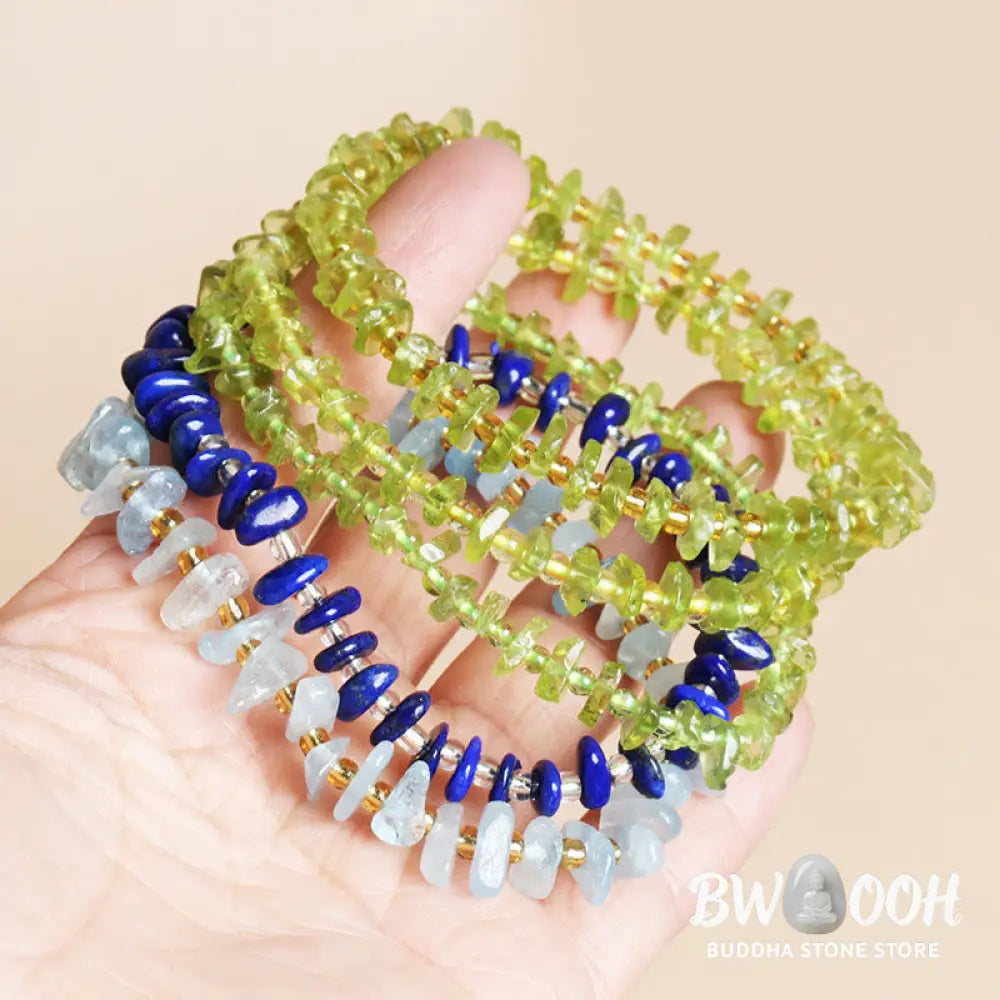 BWOOOH Natural Irregular Shape Stone Crystal Meditation Balance Bracelet | spiritual healing bracelet