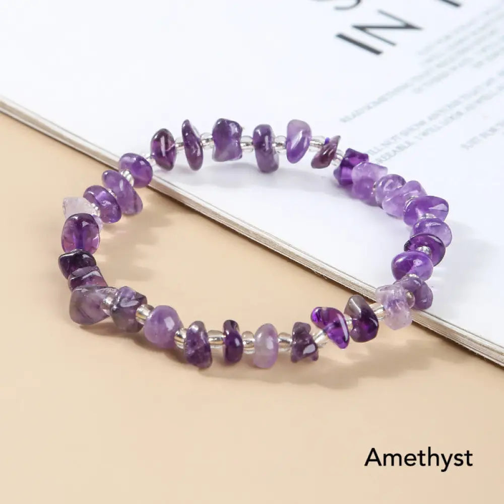 BWOOOH Natural Irregular Shape Stone Crystal Meditation Balance Bracelet | spiritual healing bracelet