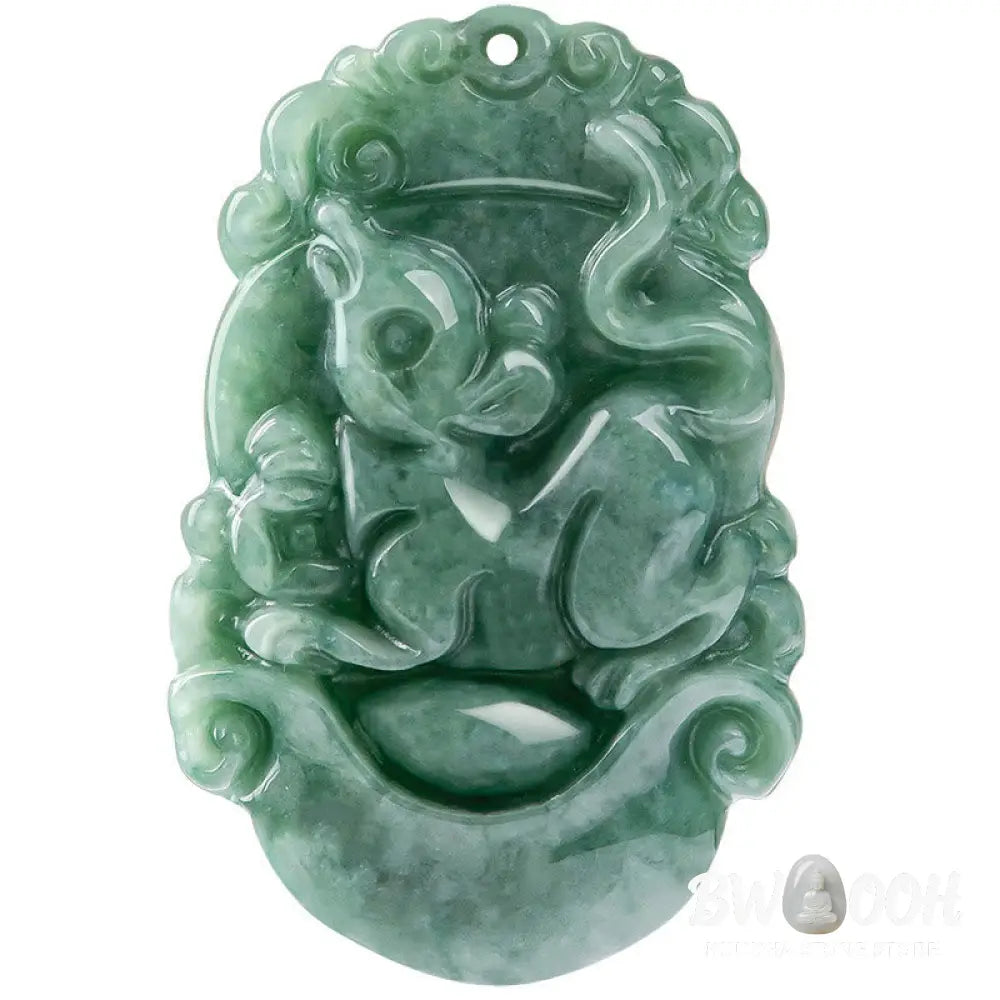 Buddha Stones Natural Jade 12 Chinese Zodiac Prosperity Necklace Pendant - BWOOOH - Necklaces &amp; Pendants