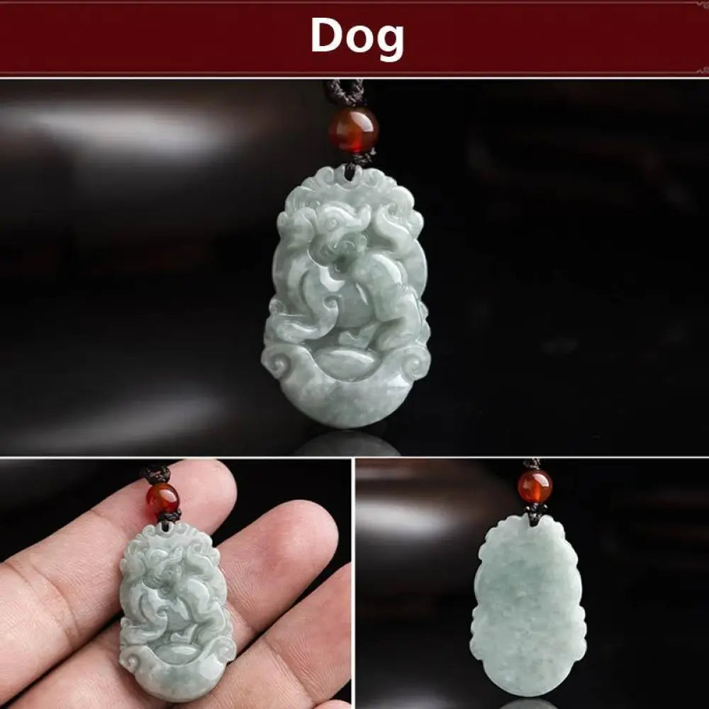 BWOOOH Natural Jade 12 Chinese Zodiac Success Pendant Necklace, handcrafted with a specific animal sign, radiating spiritual prosperity and personal destiny. Its smooth, polished jade reflects light, symbolizing good fortune and financial growth. - View 36