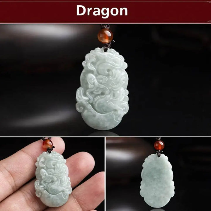 BWOOOH Natural Jade 12 Chinese Zodiac Success Pendant Necklace, handcrafted with a specific animal sign, radiating spiritual prosperity and personal destiny. Its smooth, polished jade reflects light, symbolizing good fortune and financial growth. - View 30