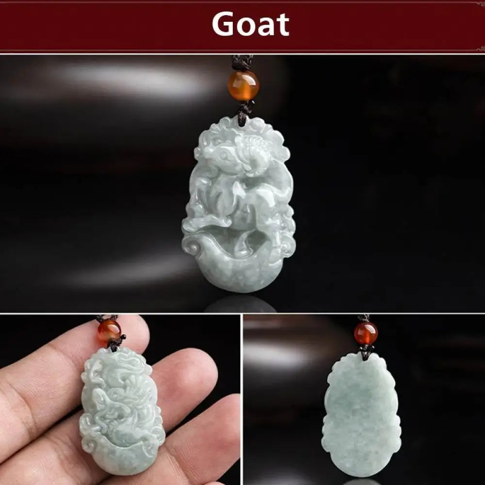 BWOOOH Natural Jade 12 Chinese Zodiac Success Pendant Necklace, handcrafted with a specific animal sign, radiating spiritual prosperity and personal destiny. Its smooth, polished jade reflects light, symbolizing good fortune and financial growth. - View 33