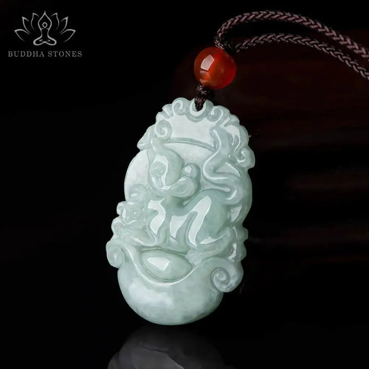 BWOOOH Natural Jade 12 Chinese Zodiac Success Pendant Necklace, handcrafted with a specific animal sign, radiating spiritual prosperity and personal destiny. Its smooth, polished jade reflects light, symbolizing good fortune and financial growth.