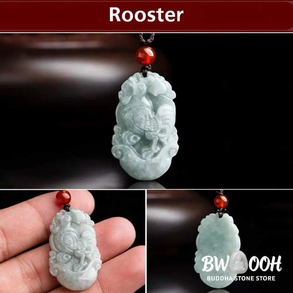 BWOOOH Natural Jade 12 Chinese Zodiac Success Pendant Necklace, handcrafted with a specific animal sign, radiating spiritual prosperity and personal destiny. Its smooth, polished jade reflects light, symbolizing good fortune and financial growth. - View 16