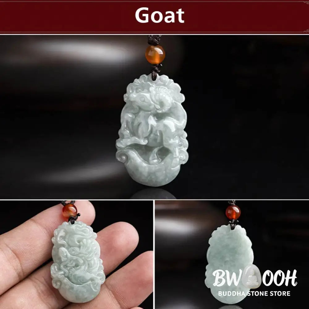 BWOOOH Natural Jade 12 Chinese Zodiac Success Pendant Necklace, handcrafted with a specific animal sign, radiating spiritual prosperity and personal destiny. Its smooth, polished jade reflects light, symbolizing good fortune and financial growth. - View 14