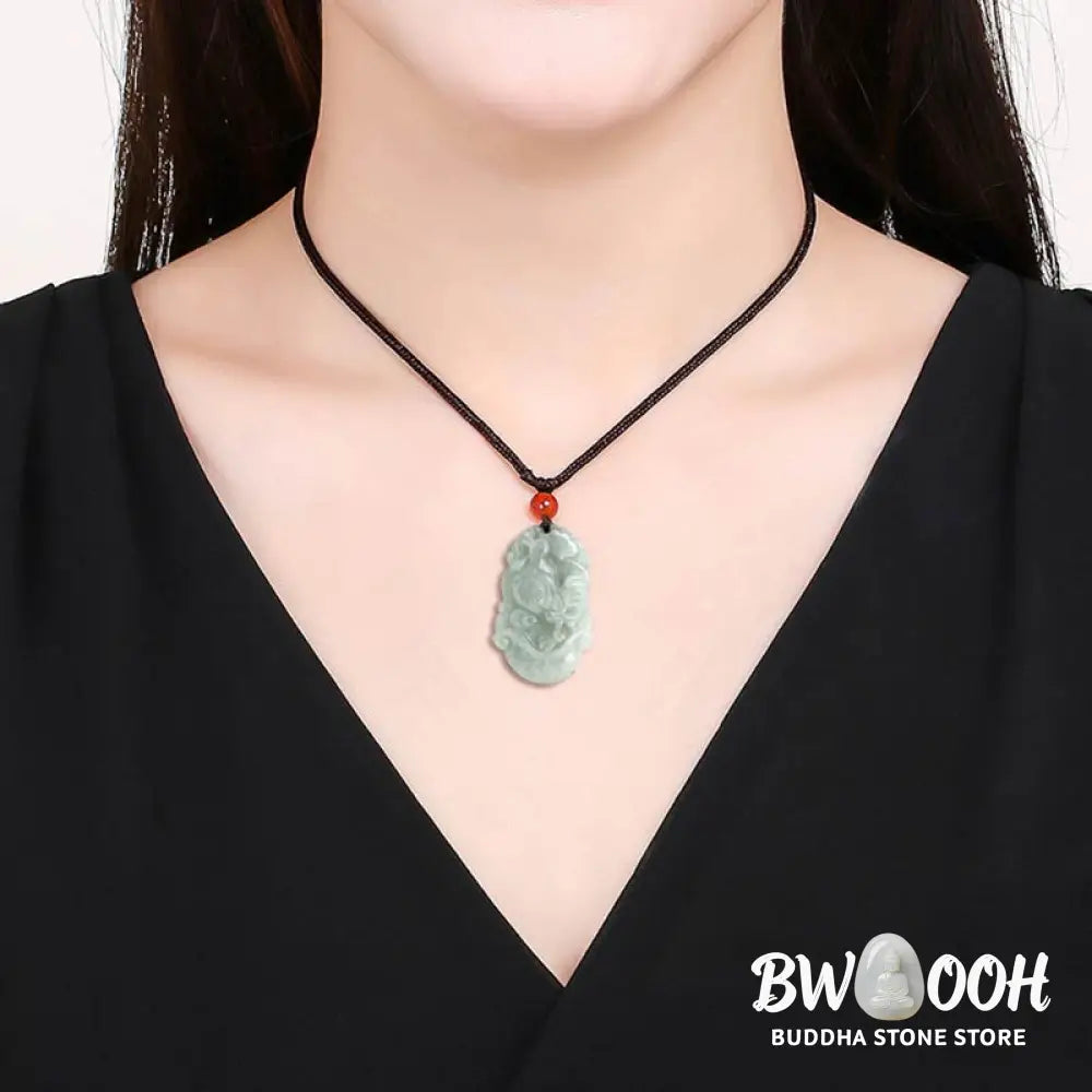 BWOOOH Natural Jade 12 Chinese Zodiac Success Pendant Necklace, handcrafted with a specific animal sign, radiating spiritual prosperity and personal destiny. Its smooth, polished jade reflects light, symbolizing good fortune and financial growth. - View 20