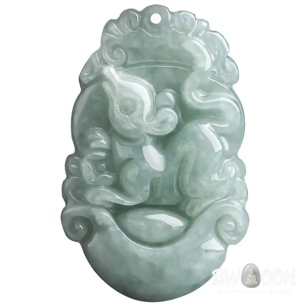 BWOOOH Natural Jade 12 Chinese Zodiac Success Pendant Necklace, handcrafted with a specific animal sign, radiating spiritual prosperity and personal destiny. Its smooth, polished jade reflects light, symbolizing good fortune and financial growth. - View 6