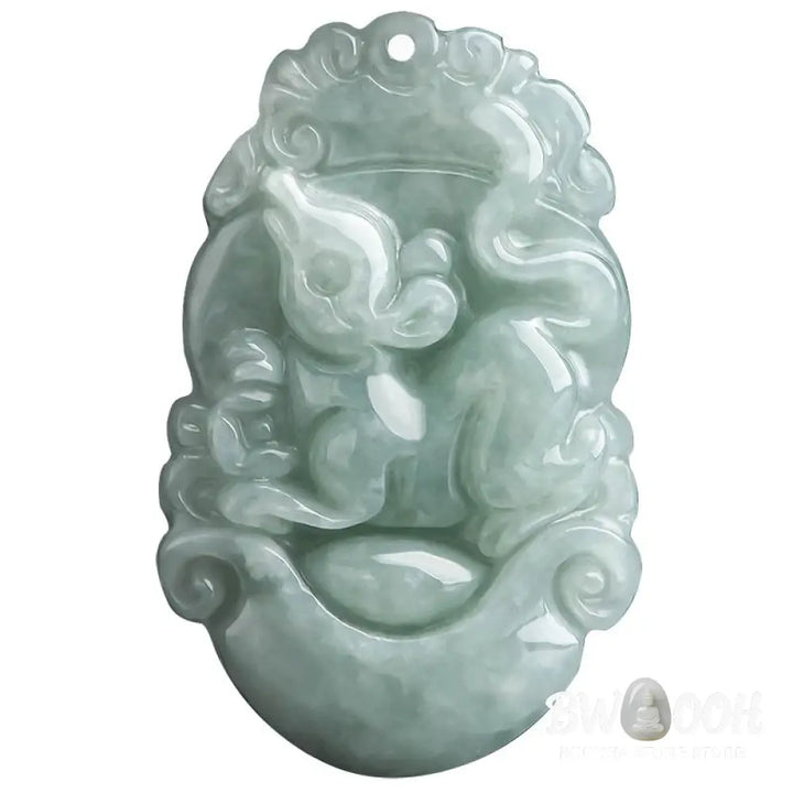 BWOOOH Natural Jade 12 Chinese Zodiac Success Pendant Necklace, handcrafted with a specific animal sign, radiating spiritual prosperity and personal destiny. Its smooth, polished jade reflects light, symbolizing good fortune and financial growth. - View 6