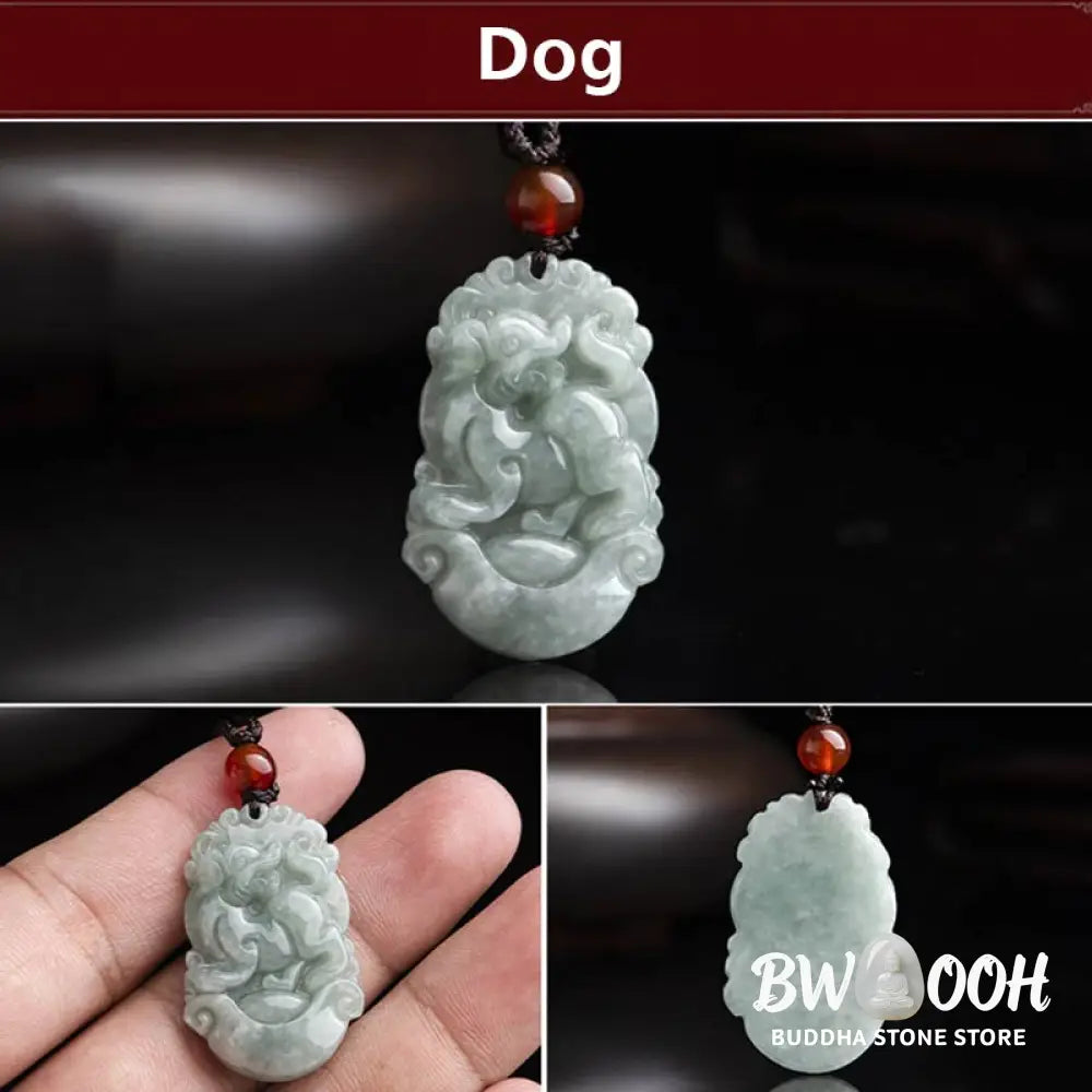 BWOOOH Natural Jade 12 Chinese Zodiac Success Pendant Necklace, handcrafted with a specific animal sign, radiating spiritual prosperity and personal destiny. Its smooth, polished jade reflects light, symbolizing good fortune and financial growth. - View 17