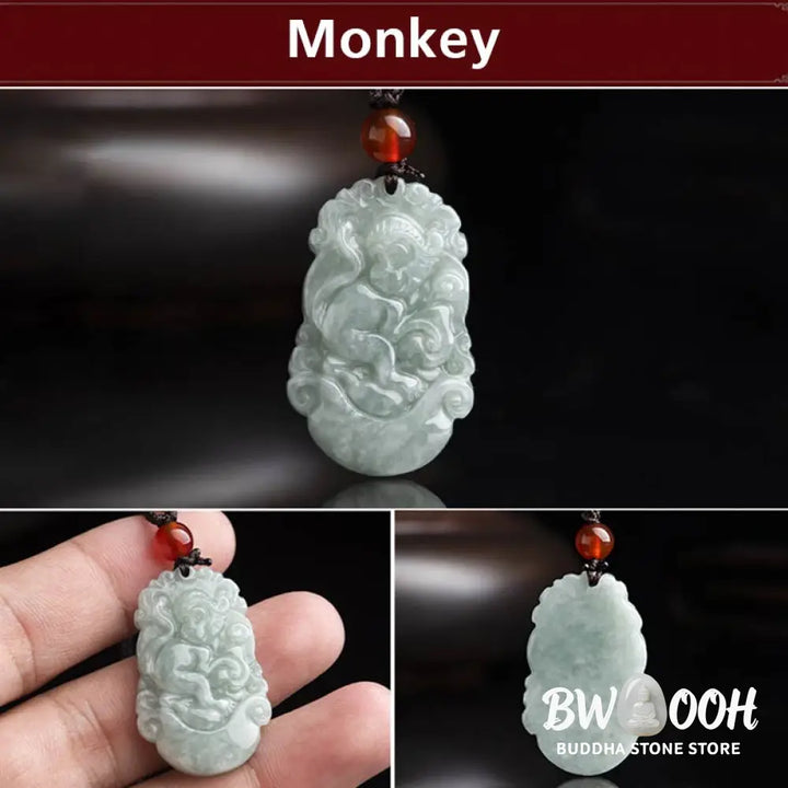 BWOOOH Natural Jade 12 Chinese Zodiac Success Pendant Necklace, handcrafted with a specific animal sign, radiating spiritual prosperity and personal destiny. Its smooth, polished jade reflects light, symbolizing good fortune and financial growth. - View 15