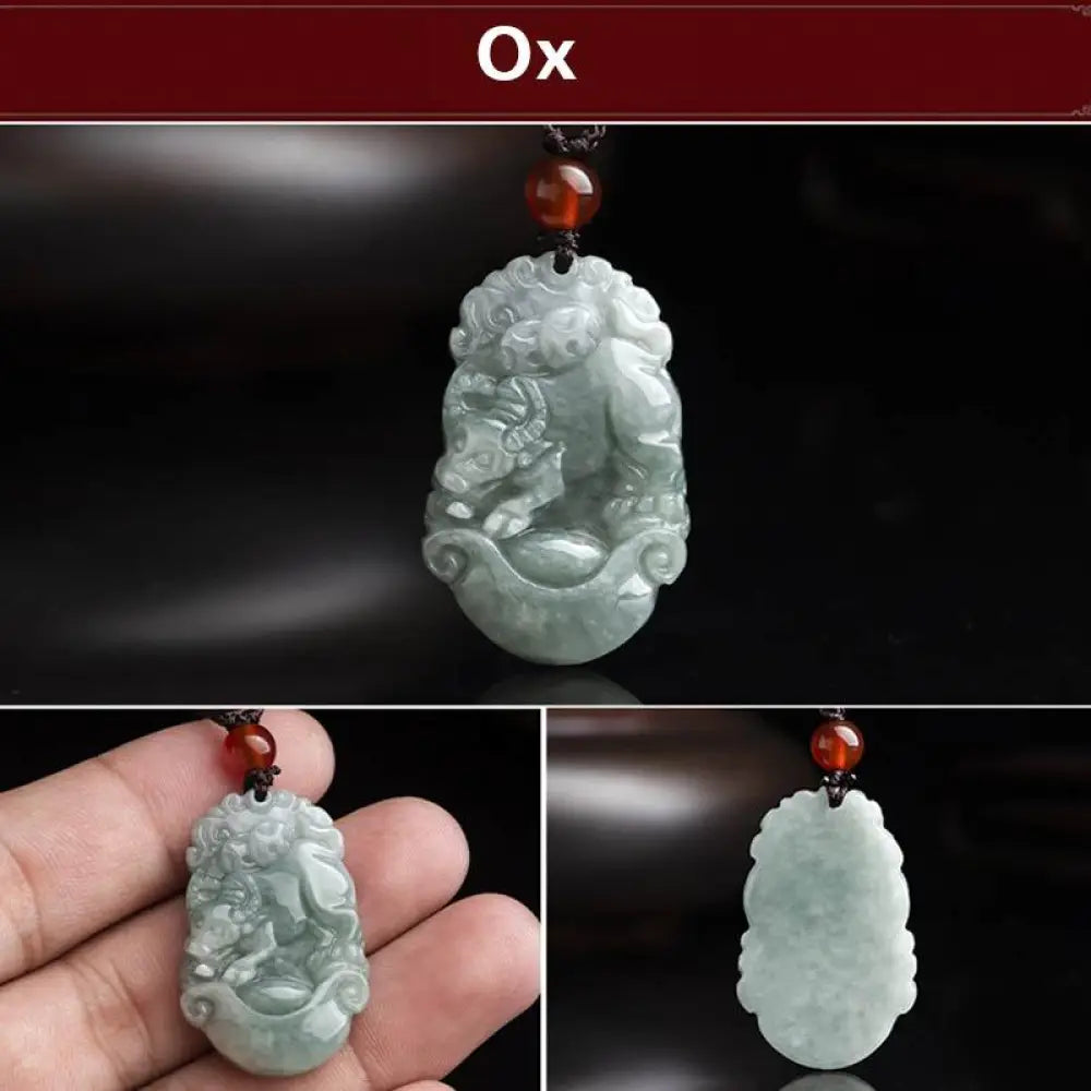 BWOOOH Natural Jade 12 Chinese Zodiac Success Pendant Necklace, handcrafted with a specific animal sign, radiating spiritual prosperity and personal destiny. Its smooth, polished jade reflects light, symbolizing good fortune and financial growth. - View 27