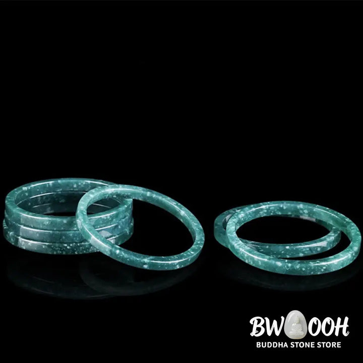 Buddha Stones Natural Jade Abundance Thin Bracelet Bangle - BWOOOH - Bracelet Bangle
