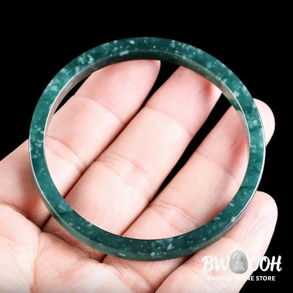 Buddha Stones Natural Jade Abundance Thin Bracelet Bangle - BWOOOH - Bracelet Bangle