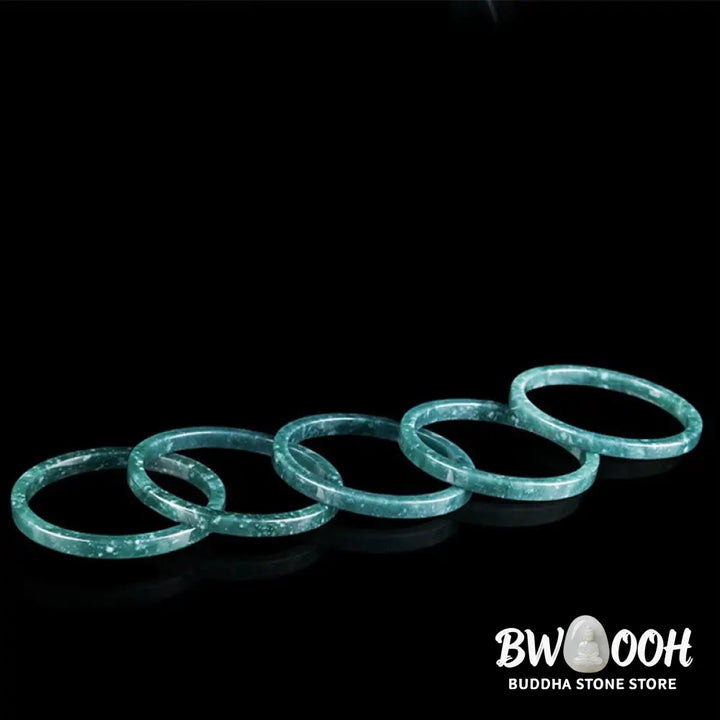 Buddha Stones Natural Jade Abundance Thin Bracelet Bangle - BWOOOH - Bracelet Bangle