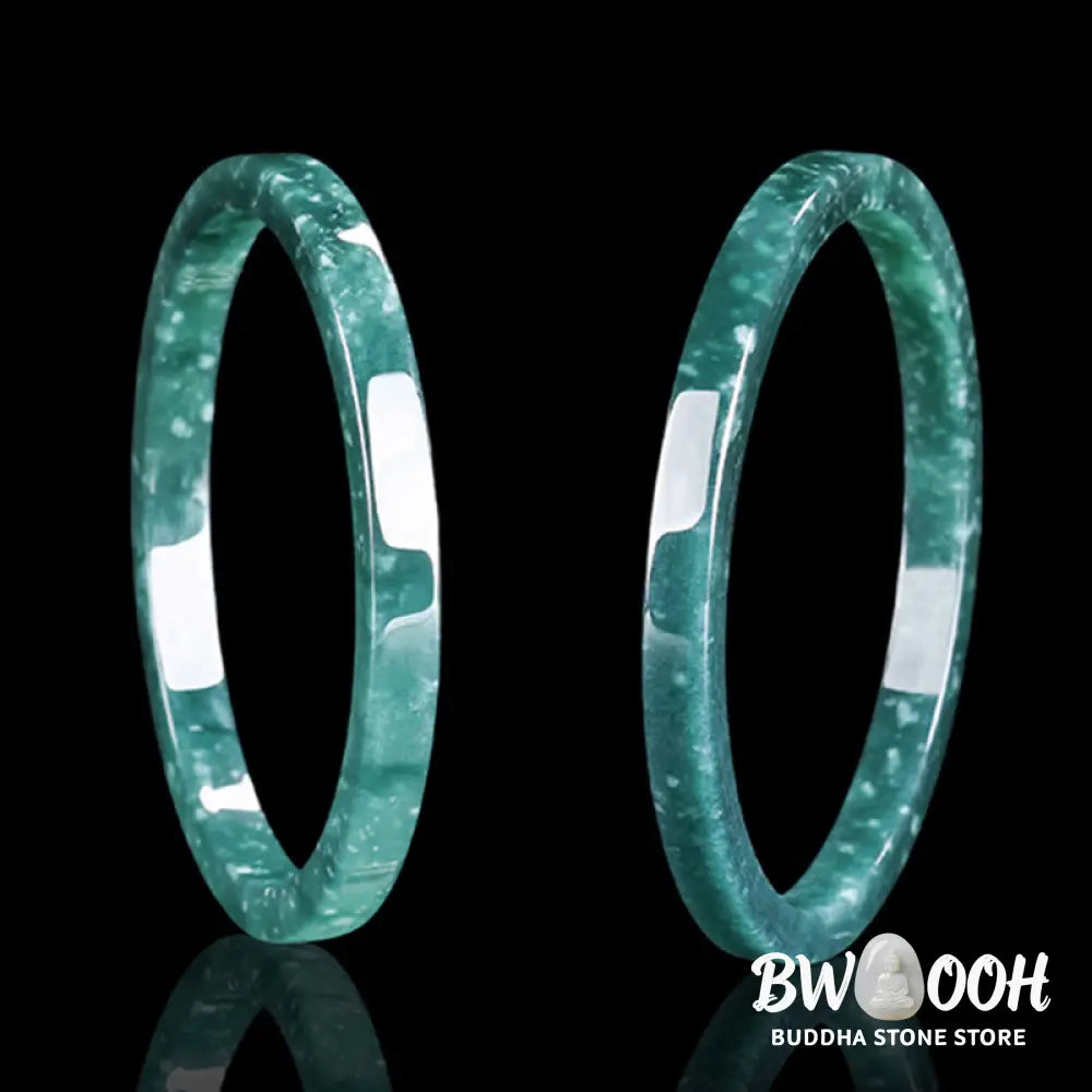 Buddha Stones Natural Jade Abundance Thin Bracelet Bangle - BWOOOH - Bracelet Bangle