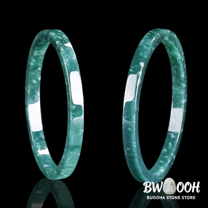 Buddha Stones Natural Jade Abundance Thin Bracelet Bangle - BWOOOH - Bracelet Bangle