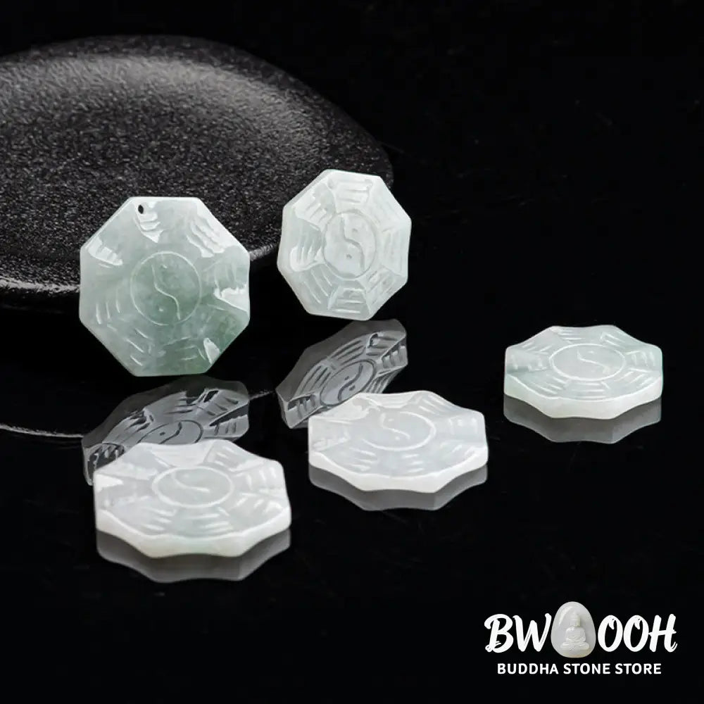 Buddha Stones Natural Jade Bagua Yin Yang Luck Necklace Pendant - BWOOOH - Jade (Prosperity ♥ Abundance) - Necklaces &amp;
