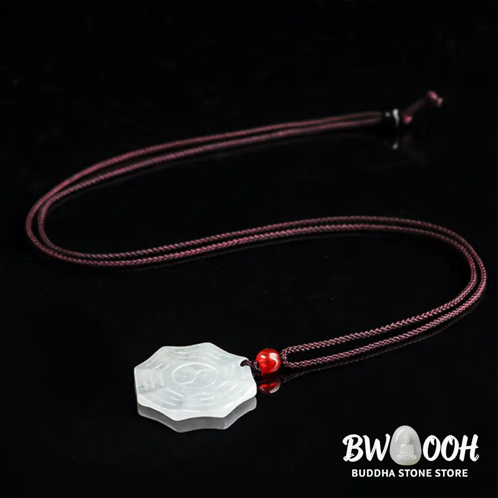 Buddha Stones Natural Jade Bagua Yin Yang Luck Necklace Pendant - BWOOOH - Jade (Prosperity ♥ Abundance) - Necklaces &amp;