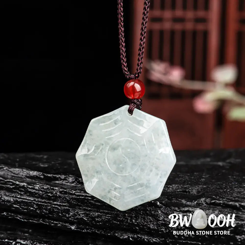 Buddha Stones Natural Jade Bagua Yin Yang Luck Necklace Pendant - BWOOOH - Jade (Prosperity ♥ Abundance) - Necklaces &