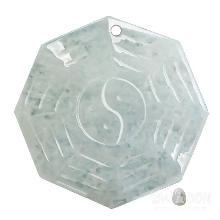 Buddha Stones Natural Jade Bagua Yin Yang Luck Necklace Pendant - BWOOOH - Jade (Prosperity ♥ Abundance) - Necklaces &amp;