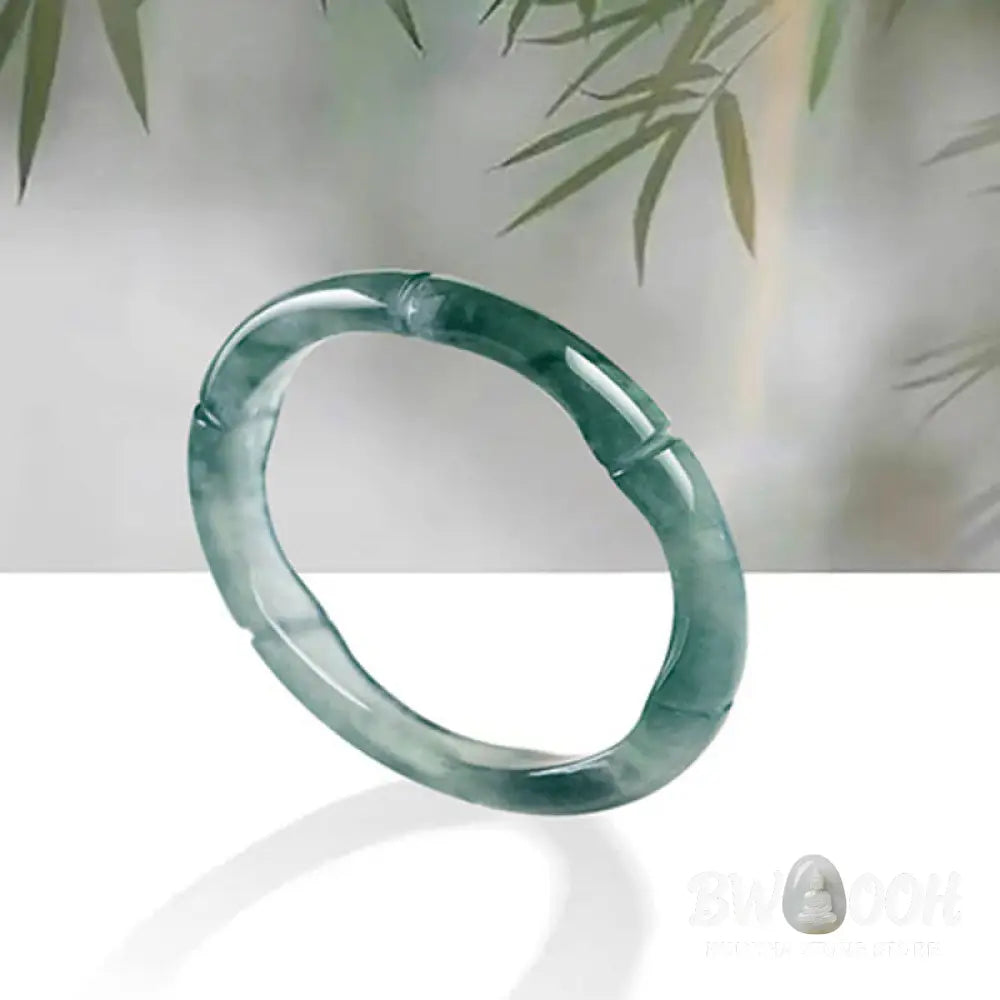 Buddha Stones Natural Jade Bamboo Prosperity Abundance Ring - BWOOOH - Ring