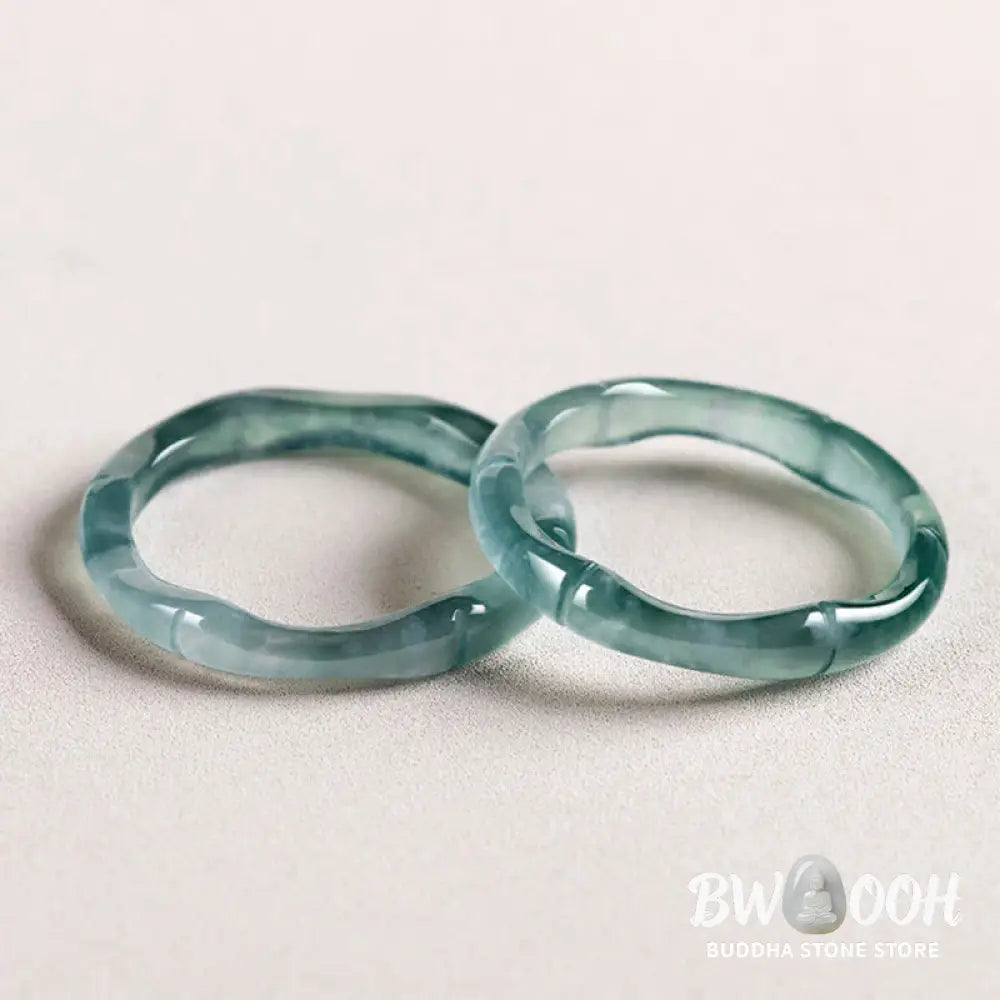 Buddha Stones Natural Jade Bamboo Prosperity Abundance Ring - BWOOOH - Ring