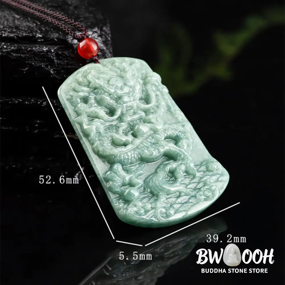 Buddha Stones Natural Jade Chinese Zodiac Dragon Sea Luck String Necklace Pendant - BWOOOH - Jade(Prosperity♥Abundance)