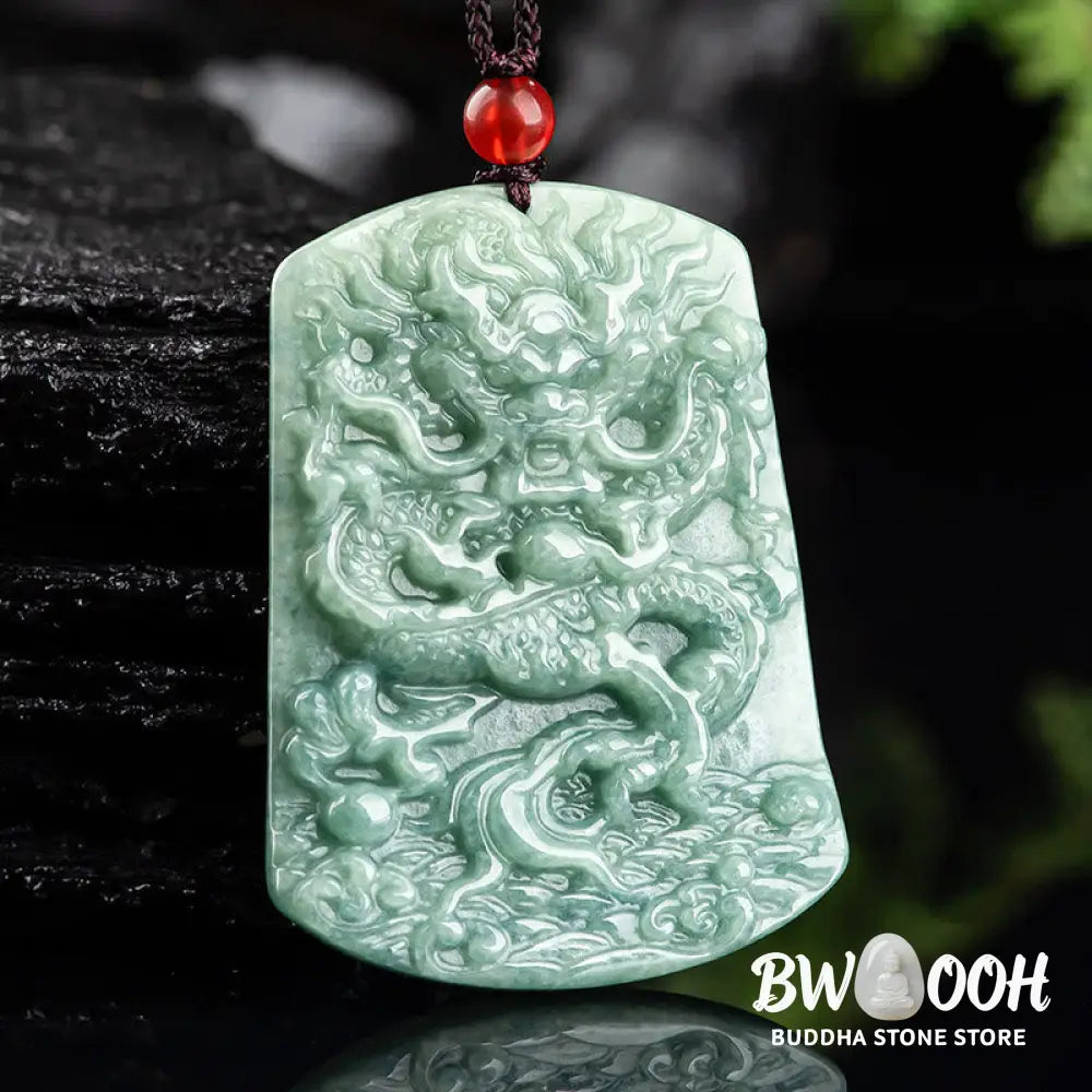 Buddha Stones Natural Jade Chinese Zodiac Dragon Sea Luck String Necklace Pendant - BWOOOH - Jade(Prosperity♥Abundance)