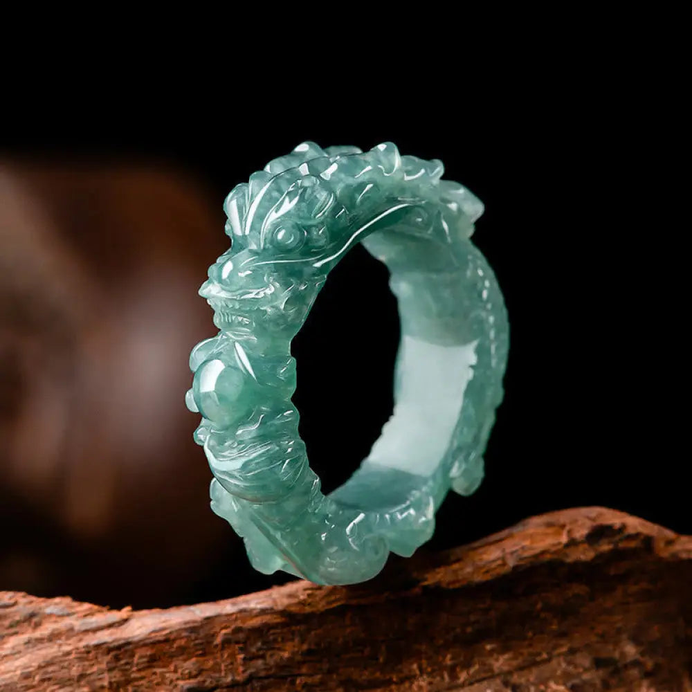 BWOOOH Natural Jade Dragon Success Ring — Jade jade bracelet for spiritual healing and mindful living