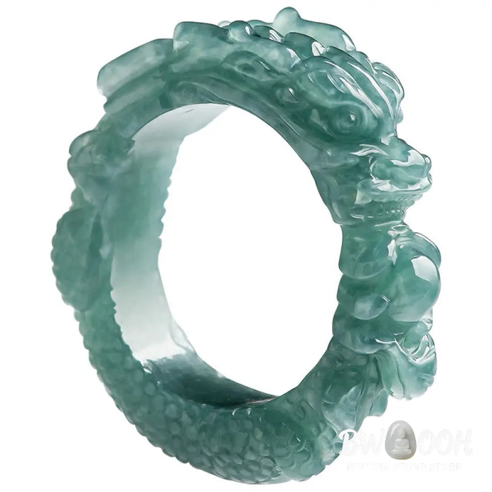 Buddha Stones Natural Jade Dragon Success Ring - BWOOOH - Ring