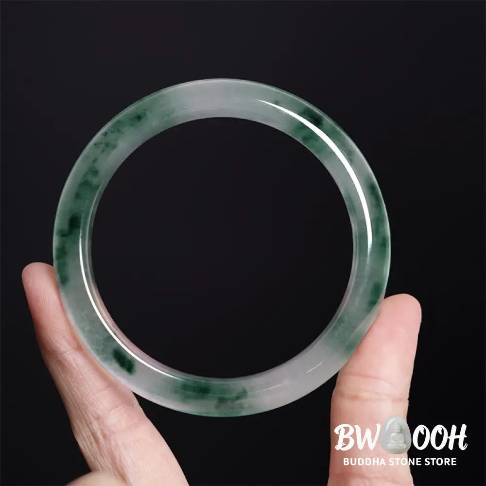 Buddha Stones Natural Jade Floating Flower Luck Bracelet Bangle - BWOOOH - Bracelet Bangle