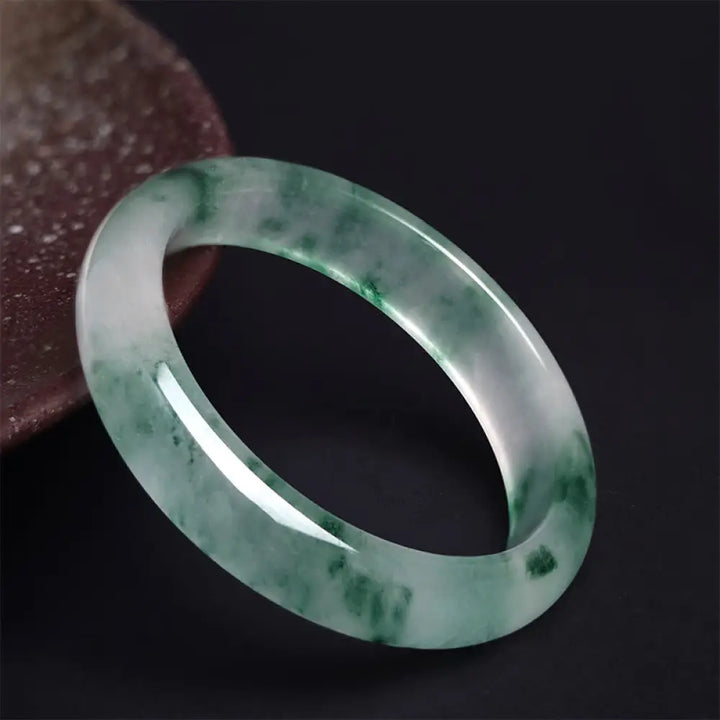 BWOOOH Natural Jade Floating Flower Luck Bracelet Bangle - BWOOOH - 54mm - Bracelet Bangle