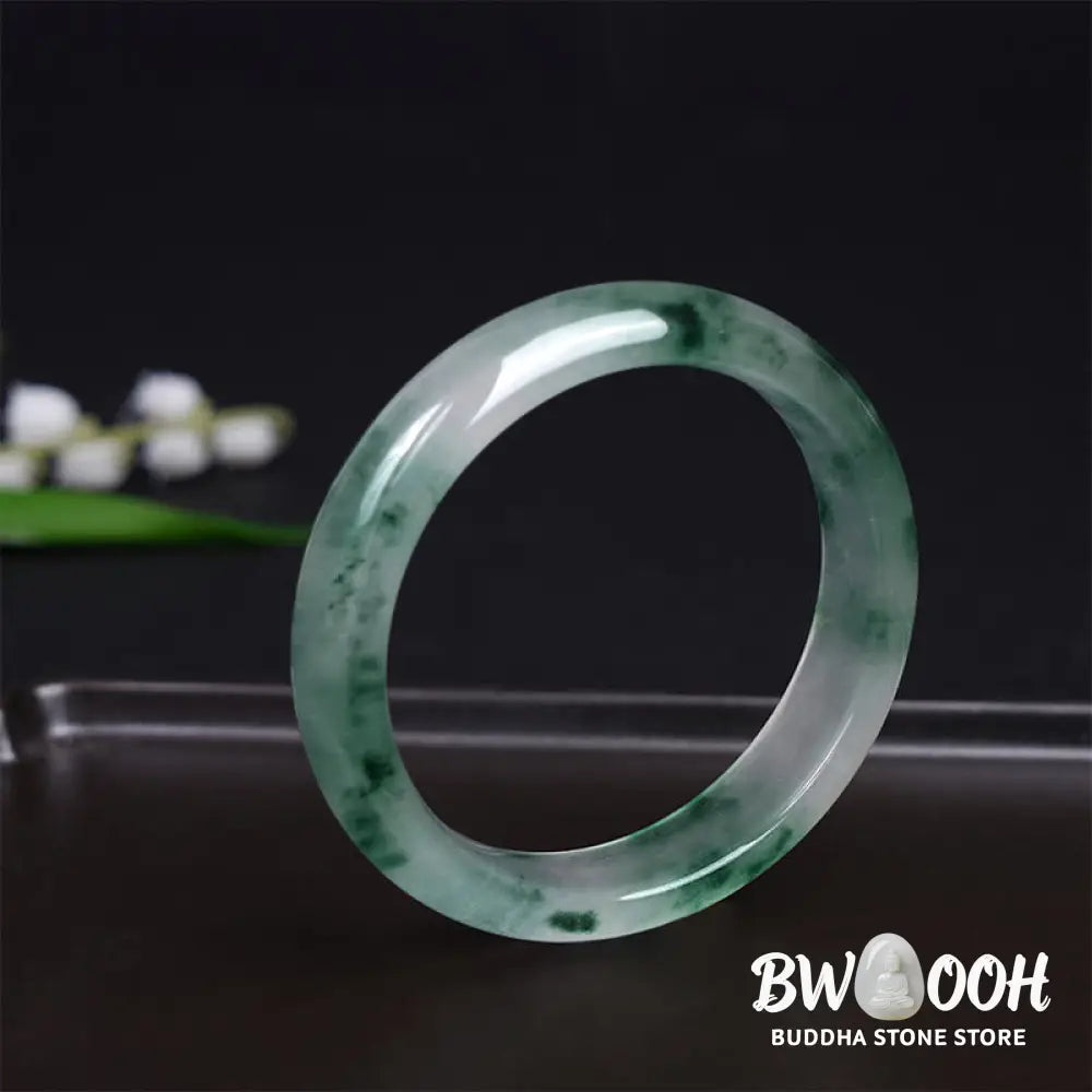 Buddha Stones Natural Jade Floating Flower Luck Bracelet Bangle - BWOOOH - Bracelet Bangle