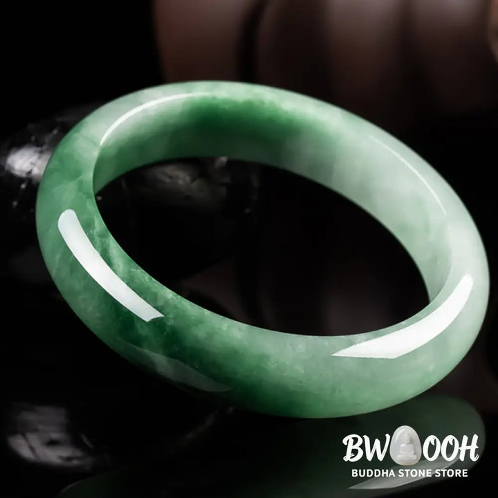 Buddha Stones Natural Jade Fortune Blessing Bangle Bracelet - BWOOOH - Bracelet