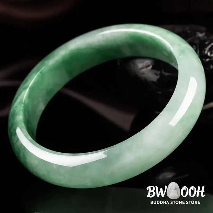 Buddha Stones Natural Jade Fortune Blessing Bangle Bracelet - BWOOOH - Bracelet