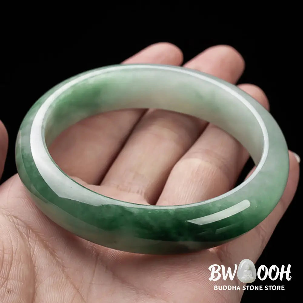 Buddha Stones Natural Jade Fortune Blessing Bangle Bracelet - BWOOOH - Bracelet
