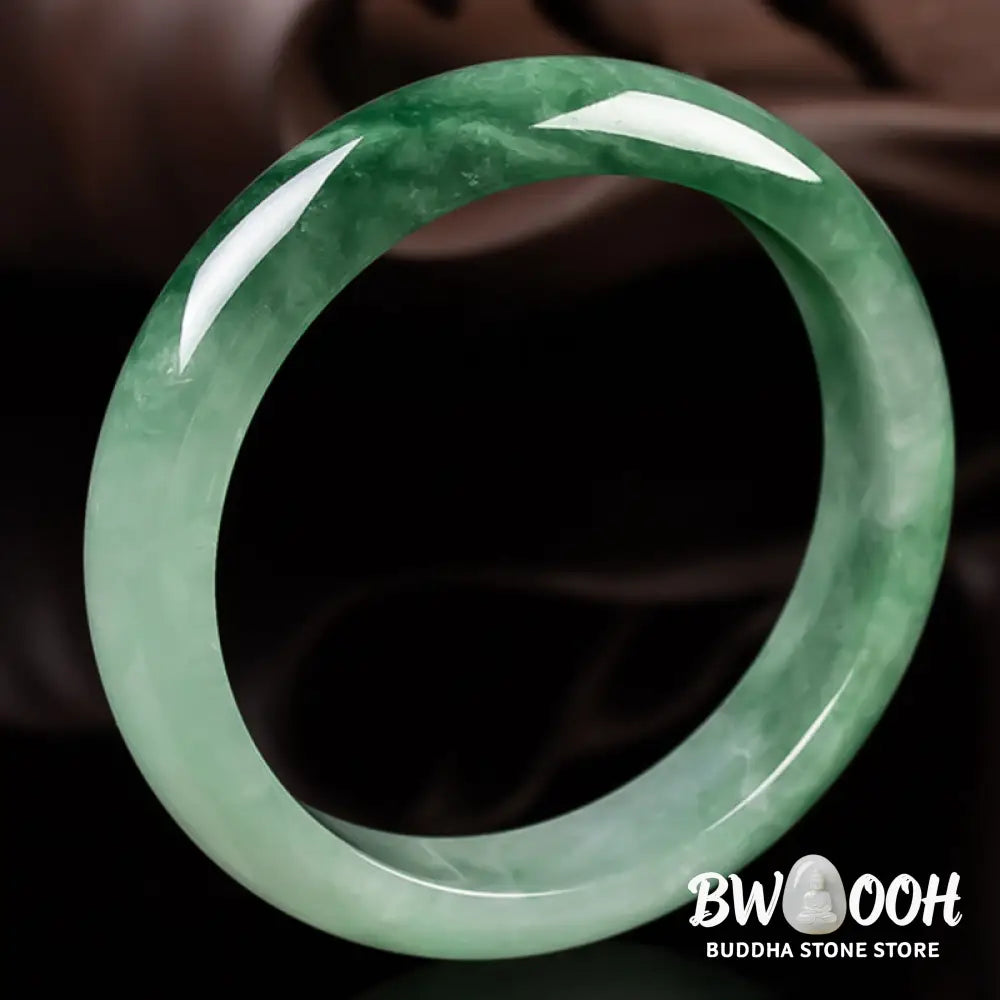 Buddha Stones Natural Jade Fortune Blessing Bangle Bracelet - BWOOOH - Bracelet