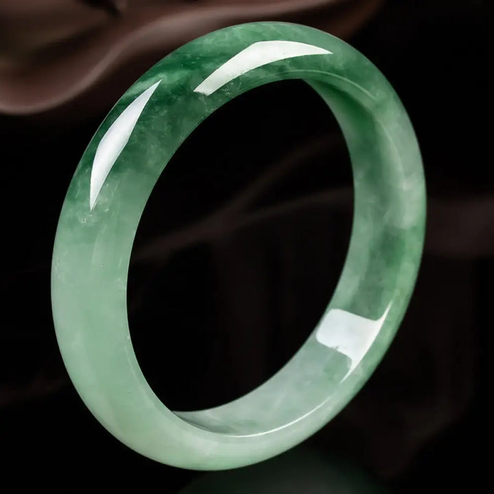 Buddha Stones Natural Jade Fortune Blessing Bangle Bracelet - BWOOOH - 55-56mm - Bracelet