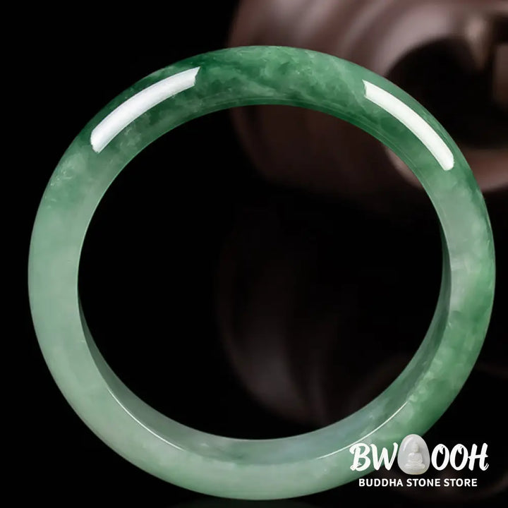 Buddha Stones Natural Jade Fortune Blessing Bangle Bracelet - BWOOOH - Bracelet