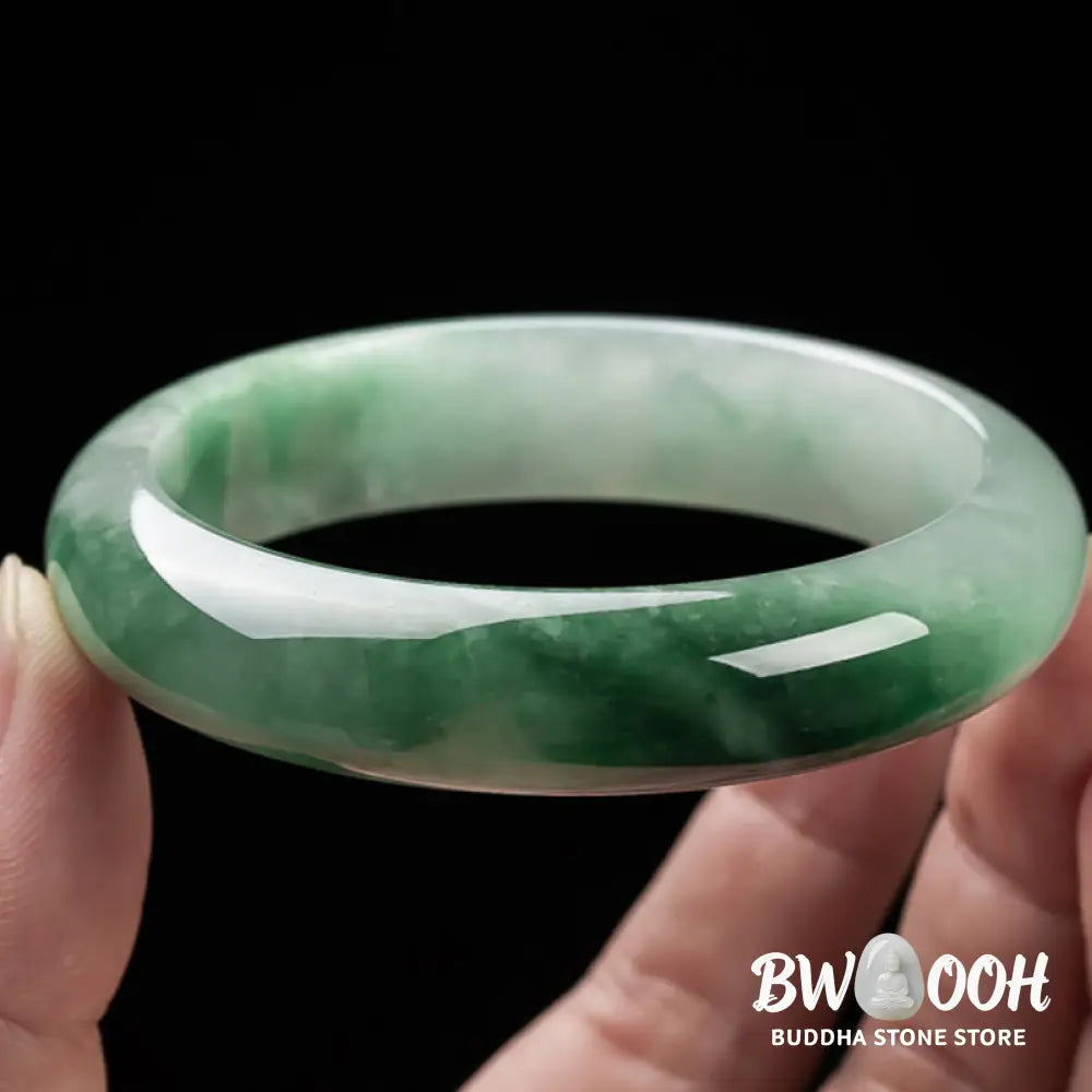 Buddha Stones Natural Jade Fortune Blessing Bangle Bracelet - BWOOOH - Bracelet