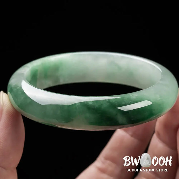 Buddha Stones Natural Jade Fortune Blessing Bangle Bracelet - BWOOOH - Bracelet