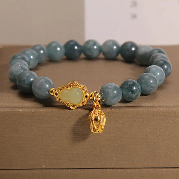 BWOOOH Natural Jade Gourd Tulip Charm Luck Bracelet - BWOOOH - Jade(Prosperity♥Abundance)(Wrist Circumference
