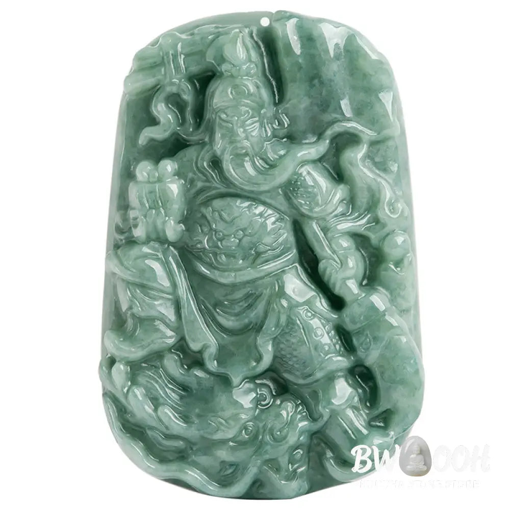 Buddha Stones Natural Jade Guan Gong Amulet Wealth Necklace Pendant - BWOOOH - Guan Gong (Justice ♥ Wealth) - Necklaces