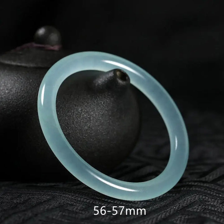 Buddha Stones Natural Jade Healing Blessing Bangle Bracelet - BWOOOH - 56-57mm - Bracelet