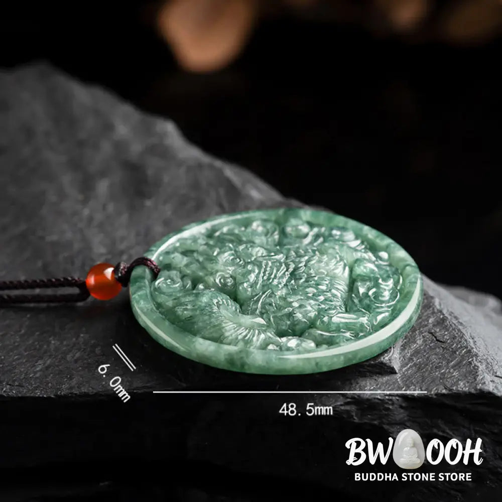 Buddha Stones Natural Jade Kirin Abundance String Necklace Pendant - BWOOOH - Jade(Prosperity♥Abundance) - Necklaces &amp;